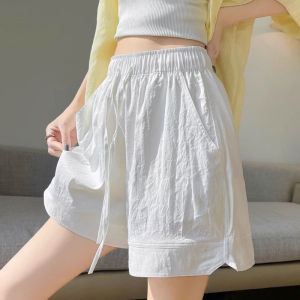YAYANGREN | Quần short cotton lanh màu trắng cho nữ mùa hè 2025 Quần dài năm inch Ice Silk thường ngày Quần thể thao nhanh khô mặc ở nhà