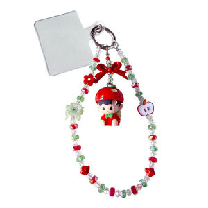 Handmade DIY Cute Bead Bead Mobile Phone Chain Pendant Couple Car Keychain Anti Loss Bag Doll Pendant