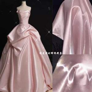 Vải Lụa Satin Phản Quang Siêu Sáng Có Nút Thắt Bướm Vải Thiết Kế Quần Áo Khoác Chất Liệu Nhựa Dẻo Thiết Kế Hàn Quốc Pure Color