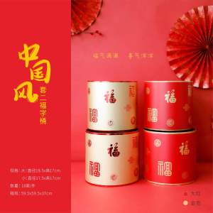Red New Year Celebration Empty Box Fubang DIY Fortune Flower Box Silver Plum Branch Golden Leaf Festive Decoration Supply