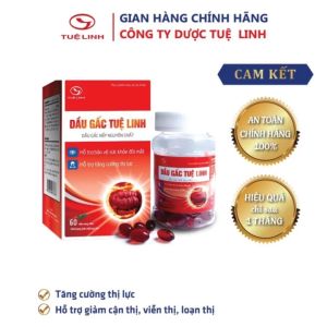 Dầu gấc Tuệ Linh [Chính hãng] - Giúp tăng cường thị lực giảm mỏi mắt khô mắt cận thị - Hộp 60 viên