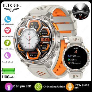 LIGE | Đồng Hồ Thông Minh Nam LIGE Với Pin 1100mAh Định Vị GPS Chống Nước IP68 Thiết Bị Theo Dõi Thể Thao La Bàn Đồng Hồ Thông Minh Quân Sự Dành Cho Các Hoạt Động Ngoài Trời