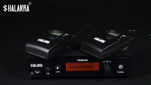 SHALANRA HEM6400 ระบบหูฟังมอนิเตอร์ไร้สาย (IEM) แบบคู่ UHF สำหรับวงดนตรีและสตูดิโอ พร้อมเครื่องรับ 6 ชุด