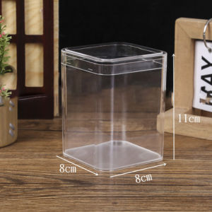 550ml Rectangular Transparent Foodstuff Box Pp Lid Sealed Jar Tea Biscuit Baking Packaging PS Plastic Box
