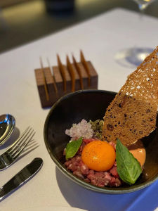 Creative Long Rectangle Black Walnut Shell Goose Liver Dessert Plate French Style Dining Utensils Appetizer Presentation Dish