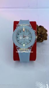 Jam Tangan Wanita Korea Style Asli Tahan Air New Model Fashion Impor Luminious Bercahaya Menyala Tempat Gelap Premium Original Rubber Stainless Steel Titanium Anti karat Kaca Tebal Taha Gores Aksesoris Arloji Women Watches Remaja Kekinian -J65