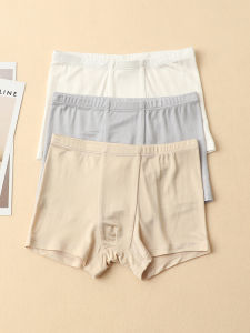 High Quality Delicate 100% Silk Mulberry Silk Kids Boxers Boxers Underwear Breathable Plaid Soft Thin Men