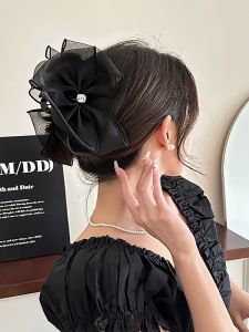 กิ๊บติดผมรูปผีเสื้อสีดำสำหรับผู้หญิง กิ๊บติดผมสไตล์เกาหลี ทรงหัวโต คล้ายกับกิ๊บติดผมสไตล์เด็กผู้หญิง ทรงหางฉลาม ขนาดใหญ่