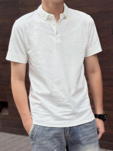 Áo Thun Polo Cotton Tay Ngắn Mùa Hè Phong Cách Mỹ Cổ Polo Màu Trơn Cổ Polo Thường Ngày Cho Nam Chất Liệu Cotton Nguyên Chất