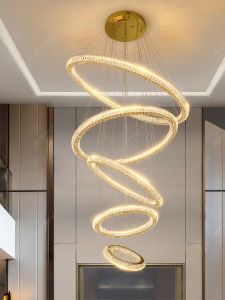 KING STAR | High Ceiling Crystal Chandelier Luxury Living Room