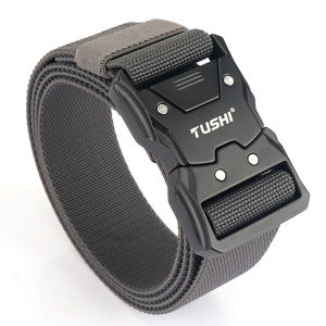 New Tactical Belt Metal Buckle Quick Release Elastic Belt Casual Tooling Training Belt Mens Trousers Belt