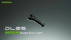 Wurkkos DL05 New Diving Flashlight 6000 Lumens Rechargeable 26800 Battery Magnetic Switch Professional Diving Flashlight