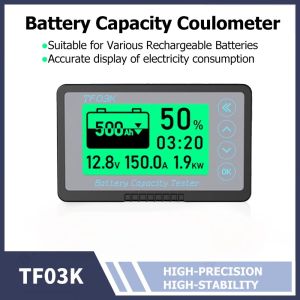 TF03K คูลอมบ์มิเตอร์วัดความจุของแบตเตอรี่รถยนต์8-120โวลต์เครื่องทดสอบความจุของแบตเตอรี่สำหรับยานพาหนะ/สมดุลรถ/เครื่องทำความสะอาด50A 500A 350A 100A