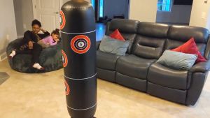 VKTECH Vertical Punching Bag Anak Samsak Tinju Inflatable 120cm Latihan Tinju Pukulan Anak - Hitam