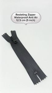 Resleting Zipper Anti Air Waterproof 125 cm Atau 5 inch Warna Hitam Harga Per Biji