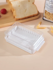 1/2pcs Butter Cutting Box Transparent Cheese Keeper Cutter Food Storage Kitchen Slicer Tray Container