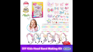 【SG Ready Stock】DIY Kids Head Band Making Kit Includes 6 Head Bands 36 Accessories★For Age 5+✅Butterfly/Unicorn/Mermaid✅Design Your Own Hairband✅Christmas/Birthday Gift/Presents✅