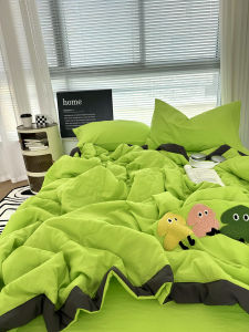 Dopamine Tree Towel Washed Cotton Summer Quilt Four-Piece Set Air Conditioner Quilt Single Double Bedding Polyester Fiber