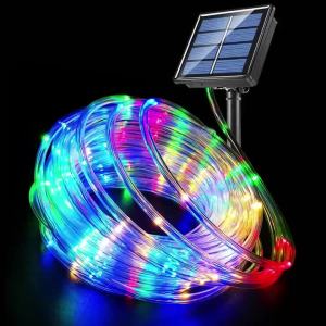 Solar LED Rope Lights Fairy Tube Light String Outdoor Waterproof Lawn Lamps 8 Mode for Home Garden Patio Wedding Roof Decoration