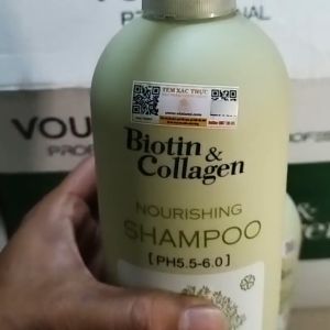 Dầu gội xả Biotin Collagen VOUDIOTY xanh lá gội xả kiềm dầu phục hồi tóc tinh chất thiên nhiên 500ml - 1000ml
