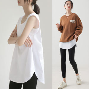 White round Hem Vest Womens Mid-Length Sweatshirt Inner Wear Oversize Large Size Slimming Base Layer Strap Vest