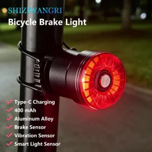 Đèn Hậu Xe Đạp Hợp Kim Thông Minh Cảm Biến Phanh Sạc Type-C 20 Đèn LED Chống Nước IP6 Đèn Cảnh Báo Phía Sau Cho Xe Đạp
