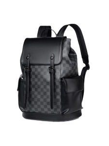 Mens Large Capacity Backpack Casual Travel Laptop Bag Street Trend Shoulder Bag Polyester Lining Zipper Closure 14 Inch Computer Notebook Bag