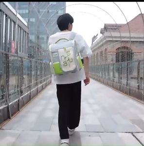 Balo Cool Style Pet Backpack hai màu trendy có rèm che - 4pets official