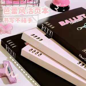 B5 Butterfly Knot Removable Ring Binder Notebook High Aesthetic Value Detachable Cover for Junior High School Students