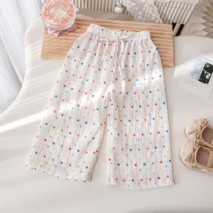 Summer Kids Loose Breathable Flower Print Trousers