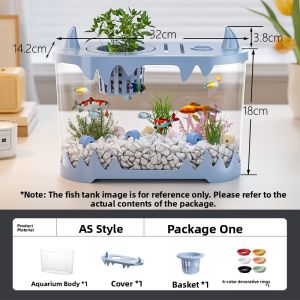 HUICHONG | Desktop Round Clear Aquarium with Integrated Filtration and Oxygenation