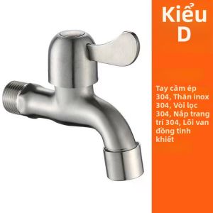 Vòi Nước Inox 304 Dài và Dày Treo Tường cho Lau Nhà Giặt và Ban Công Nước Lạnh Đơn