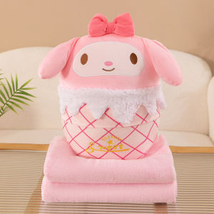 Versatile Foldable Pillow Blanket for Nap Air Conditioned Office Hand Warmer Car Interior Soft Cotton Plush Pillow/Quilt