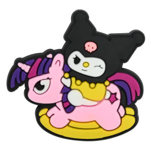 Mesuca | 5-10PCS Rocking Horse MESUCA Sanrio Kuromi Shoe Charm Wholesale PVC Wristband Decor Buckle Detachable DIY Waterproof Party Gift