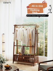 TINGXU | Moveable Dirty Laundry Basket Integrated Clothes Hanger