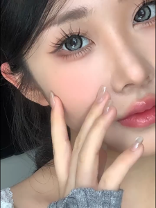 黑灰色半年抛自然素颜大直径学生正品 [graded] Big Eyes 14.5MM  Myopia Contact Color Doll Glasses Annual Use graded 0.00~-8.00