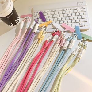 Minimalist Ins Phone Case Long Neck Rope Light Blue Easiest for Match Crossbody Travel Applicable Phone Accessory Rope Creative Knitted Belt Phone Accessory Shoulder Chain Womens Side Strap Lanyard