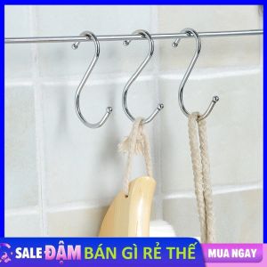 Bộ 10 Móc treo Inox đa năng hình chữ S Loại Có Đầu Tròn Treo Đồ Siêu Chắc - Treo Hàng Hóa - Inox Loại 1