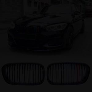 XVIP | Glossy M-Color Double Slat Style Front Bumper Kidney Grille Racing Grill For BMW 1-Series F20/F21 2015-2019 LCI 118i 120i M135