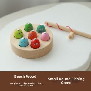 Wooden Magnetic Childrens Fishing Toy Early Education Intelligence Development Montessori Hand-Eye Coordination