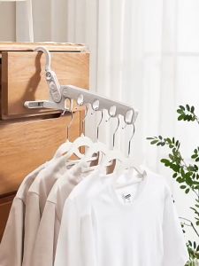 Foldable Clothes Drying Rack Folding Laundry Room Hook Hanging Rack with 5 Holes for Outdoor Camping Travel Hotel衣架
