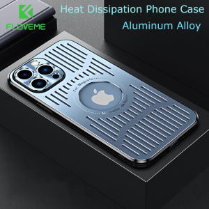 FLOVEME Magnetic Wireless Charger Phone Case For iPhone 14 13 12 Pro Max Heat Dissipation Armor Aluminum Alloy Shockproof Back Cover For iPhone 14 13 12