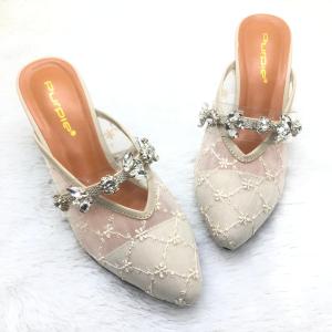 Sendal Pesta Wanita Mewah Pernikahan Elegan Merk Purple Shoes