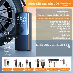 HELLOLEIBOO | Máy Bơm Lốp Ô Tô Điện Không Dây Di Động