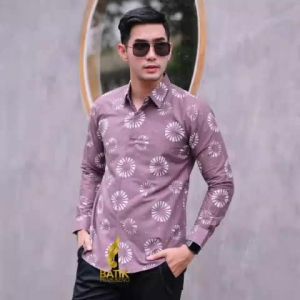 Prabuseno ASTA SIBORI Original 100% Kemeja Batik Pria Prabuseno Atasan Lengan Panjang Bahan Katun Printing Premium Halus Adem Nyaman Lapis Furring Premium Baju Batik Dewasa Modern Mewah Seragam Kerja Kantor