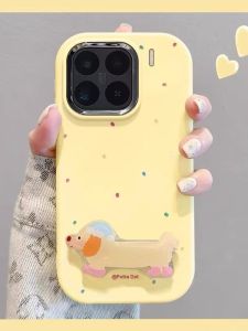 Polka Dot Dog Leg Holder Silicone Case for Realme GT7 GT5 Neo11 Neo3 V13 Protection Cover V60 pro Female Style OPPO Frame