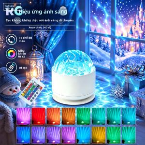Đèn LED Bầu Trời Đầy Sao Aurora Máy Chiếu Đèn Ngủ 16 Màu Có Điều Khiển Từ Xa Dùng Nguồn USB Tự Động Xoay RGB Ánh Sáng Môi Trường Xung Quanh Để Trang Trí Phòng Quà Tặng Sinh Nhật