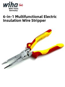 Insulated Multi-function Electrician Pliers Wire Stripping and Cutting 6-in-1