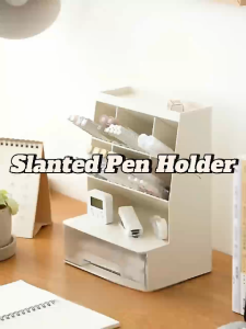 Slanted Pen Holder / Cosmetics Lipstick Holder / Office Supplies Organizer / Large Capacity Storage Box Fireheart Warrior