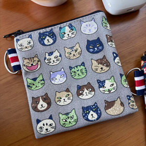 Mini Square Coin Purse Cute Cartoon Cat And Dog Design Wealth Attracting Lucky Dog Small Size Lipstick And Coin Storage Bag